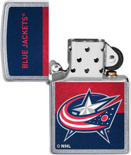 Load image into Gallery viewer, Zippo 2021 NHL Columbus Blue Jackets Street Chrome Pocket Lighter
