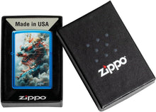 Load image into Gallery viewer, Zippo - Customized Message on Mazzi® Dragon High Polish Blue Pocket 46686
