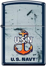 Load image into Gallery viewer, Zippo Lighter- Personalized Engrave for U.S. Navy Navy USN Anchor #Z5025
