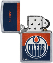 Load image into Gallery viewer, Zippo 2021 NHL Edmonton Oilers Street Chrome Pocket Lighter
