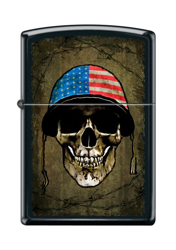 Zippo Lighter- Personalized Engrave for Skull with Helmet Soldier #Z5050