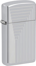 Load image into Gallery viewer, Zippo - Customized Message on Slim® Laser Pattern High Polish Chrome 46706
