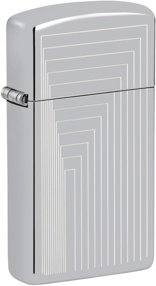 Zippo - Customized Message on Slim® Laser Pattern High Polish Chrome 46706