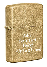 Load image into Gallery viewer, Zippo Lighter- Personalized Message on BrassZippo Lighter Tumbled Brass 49477
