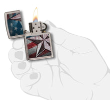 Load image into Gallery viewer, Zippo Lighter- Personalized Engrave Eagle USA Flag Patriotic Brush Chrome 28653
