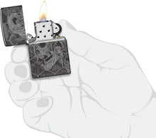 Load image into Gallery viewer, Zippo - Customized Message on Mushroom Skulls High Polish Black Pocket 46425
