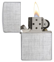 Load image into Gallery viewer, Zippo Lighter - Personalized Custom Message Engrave Chrome Windproof Lighter Brushed Chrome Linen Weave 28181
