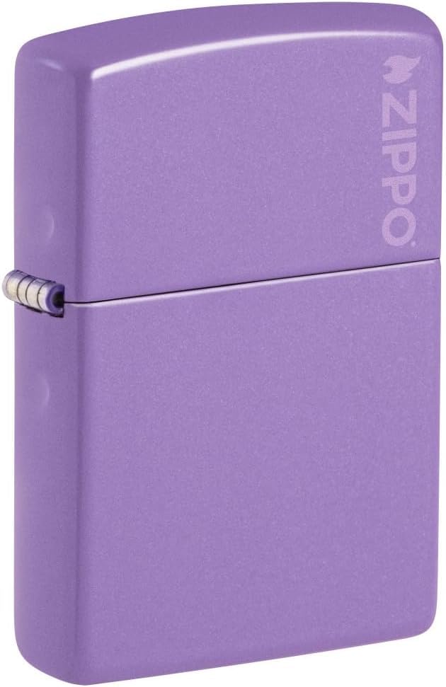 Zippo Lighter - Customize Message on Classic Smoky Lavender Logo Pocket 46681ZL