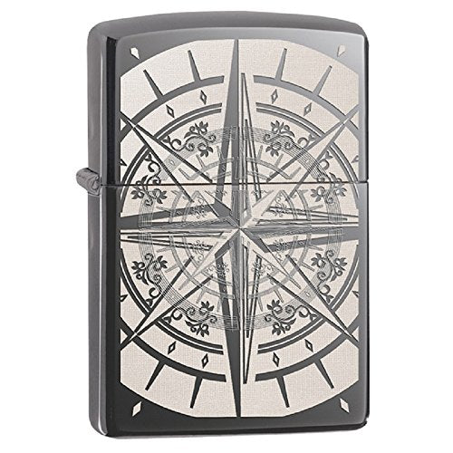 Zippo Lighter- Personalized Engrave for Compass Design Black Ice #29232