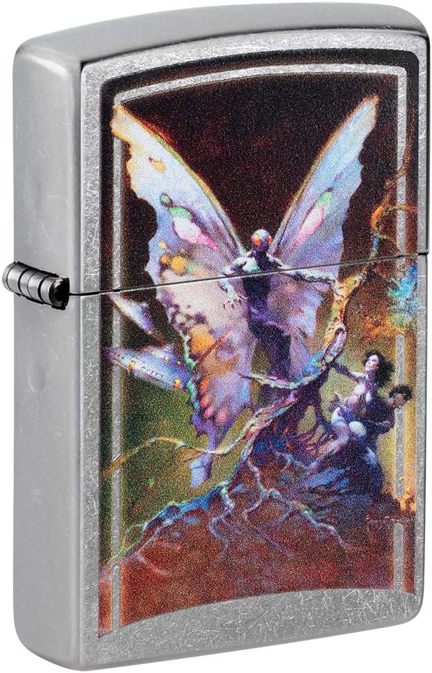 Zippo Frank Frazetta Mythical Fairy Street Chrome Pocket Lighter