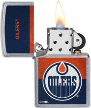 Load image into Gallery viewer, Zippo 2021 NHL Edmonton Oilers Street Chrome Pocket Lighter
