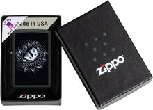 Load image into Gallery viewer, Zippo Black Light Dragon Eye Design Black Matte Pocket Lighter
