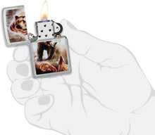 Load image into Gallery viewer, Zippo Mazzi Grizzly Bear Street Chrome Pocket Lighter
