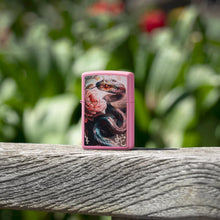 Load image into Gallery viewer, Zippo - Customized Message on Mazzi® Snake and Flower Pink Matte Pocket 46685
