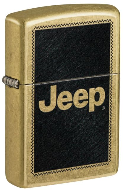 Zippo Lighter - Custom Engraved with Your Message for Jeep Stamp Design Regular Street Brass Pocket Lighter 46225