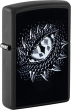 Load image into Gallery viewer, Zippo Black Light Dragon Eye Design Black Matte Pocket Lighter
