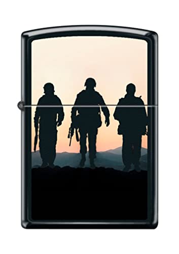 Zippo Lighter- Personalized Engrave for Soldiers at Sunset Silhouette #Z5147