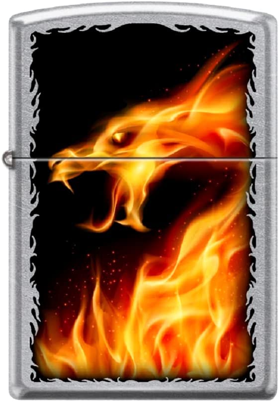 Zippo Lighter - Personalized Customize Message Engrave on Backside for Dragon Windproof Lighter Fire Dragon #Z5529