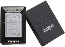 Load image into Gallery viewer, Zippo Lighter- Personalized Engrave Cross Prayer Design Serenity Prayer 28458
