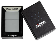 Load image into Gallery viewer, Zippo Lighter - Personalized Message Engraved on Backside Colored Windproof Lighter Flat Grey 49452
