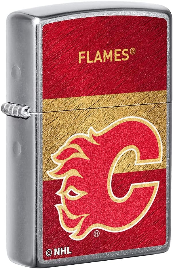 Zippo 2021 NHL Calgary-Flames Street Chrome Pocket Lighter