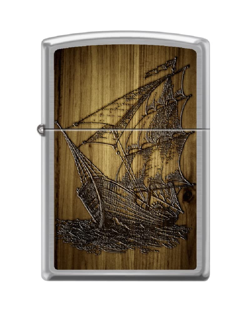 Zippo Lighter - Personalized Message Engraved on Backside Nautical Symbol Windproof Lighter (Nautical Ship #Z6026)