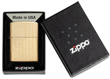 Load image into Gallery viewer, Zippo Lighter - Personalized Custom Message Engraved on Backside for Abstract USA Flag American US Patriotic (Pledge of Allegiance Flag 49585)
