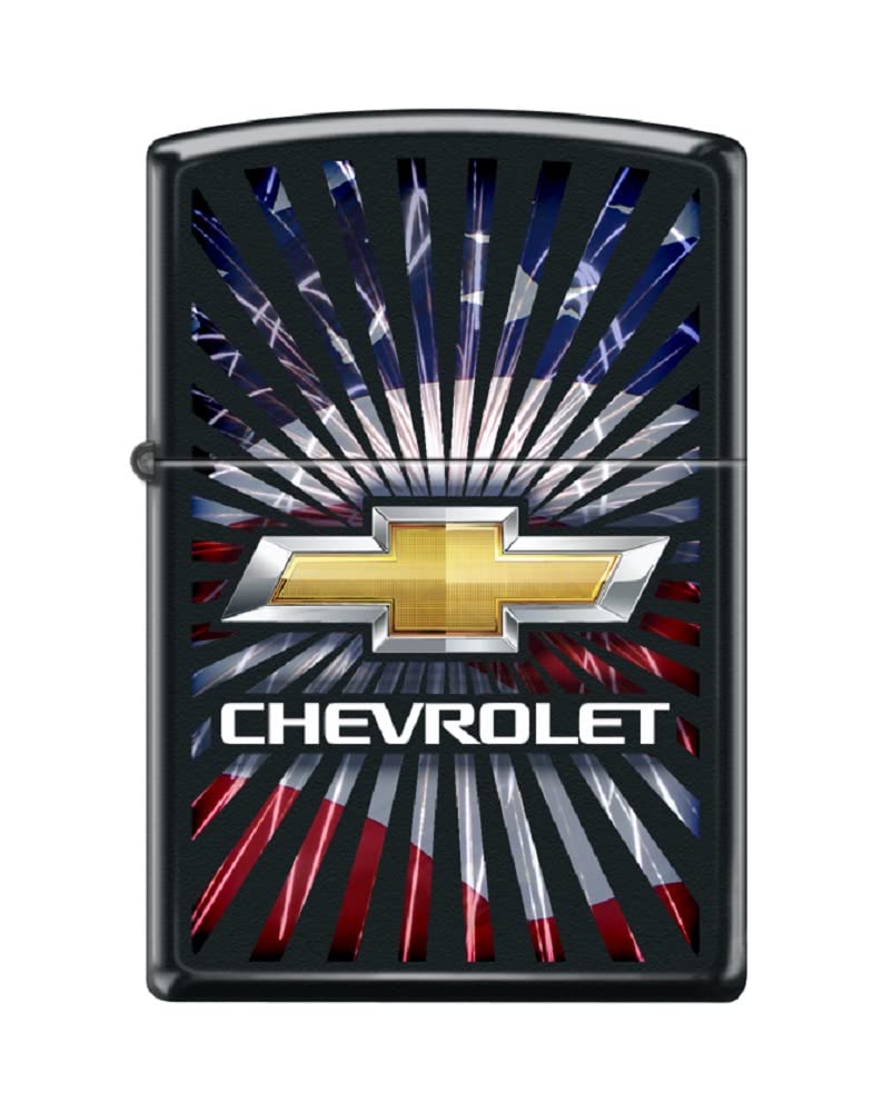 Zippo Lighter -for Chevy Chevrolet Bowties Burst Flags USA American #Z5322