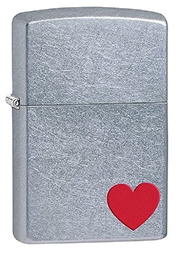 Zippo Lighter- Personalized Engrave on Heart Design Small Red Heart #29060