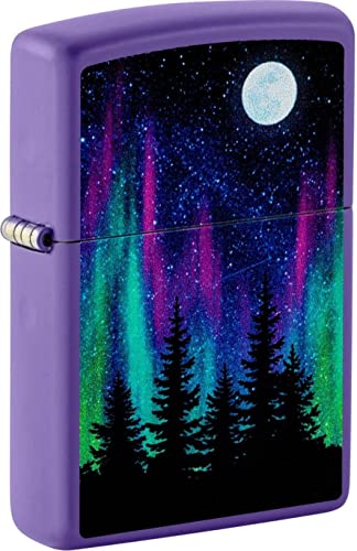 Zippo Lighter- Personalized Mountain Moon Muscle Northern Lights 48565