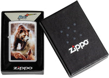 Load image into Gallery viewer, Zippo Mazzi Grizzly Bear Street Chrome Pocket Lighter
