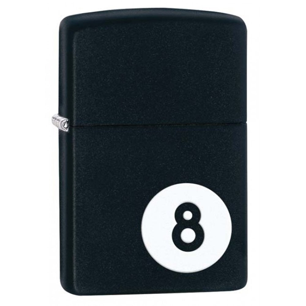 Zippo Lighter - Personalized Custom Message Engrave on Back for Billiards 8-Ball Pool (Black 28432)